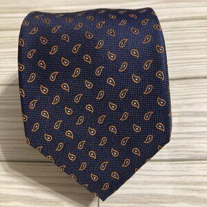 Tommy Hilfiger Necktie Tie Navy Blue With Tear Drop Design Silk/ Polyester Blend